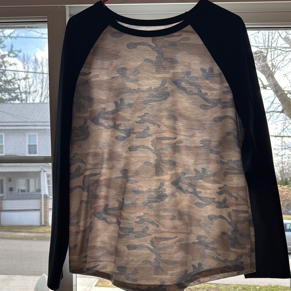 Camouflage Long Sleeve Raglan Shirt